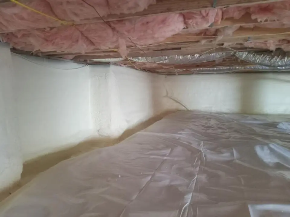 Crawl space encapsulation with closed-cell spray foam for Attic Insulation in Whiteland